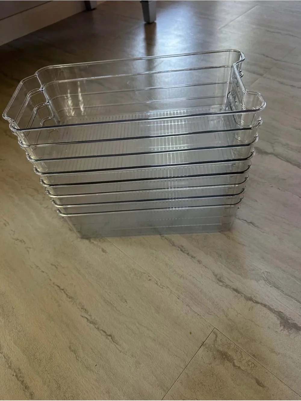 Clear Stackable Acrylic Storage Bins - Set of 8 - Picture 1 of 3
